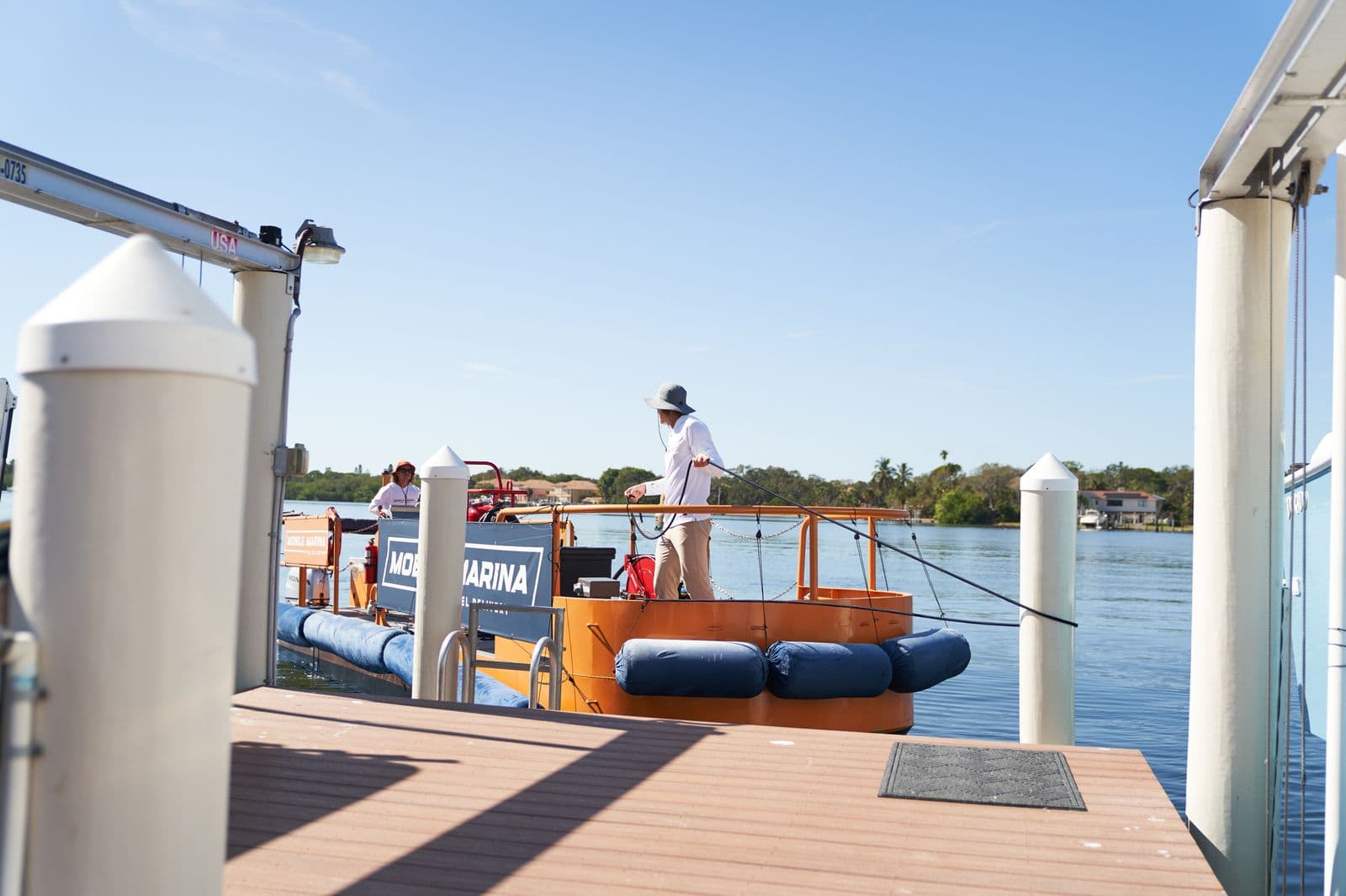 Mobile Marina dockside REC 90 fuel delivery vessel loaded fresh daily — Tampa Bay