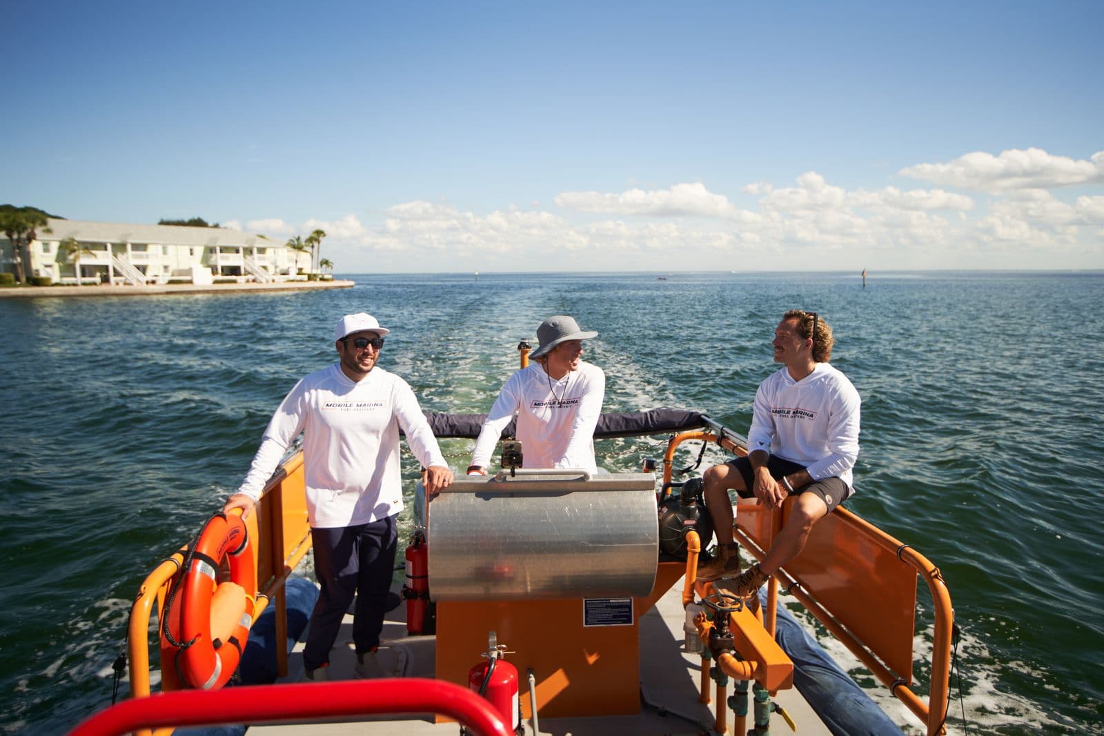 Boats anchored at a Tampa Bay sandbar on a sunny weekend